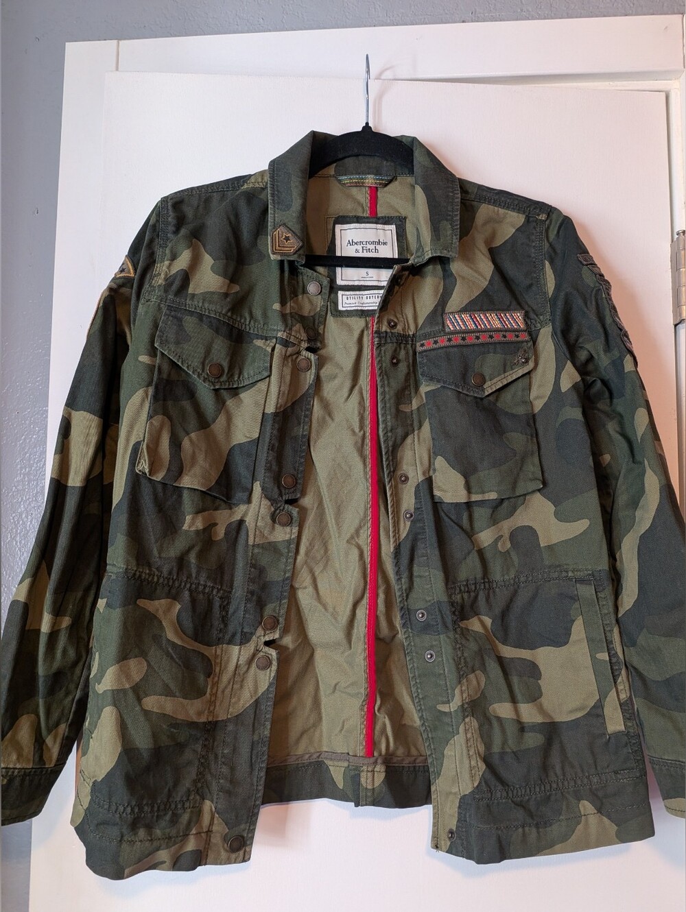 Abercrombie & Fitch Y2K Camouflage Utility Jacket - Olive Green & Dark Green